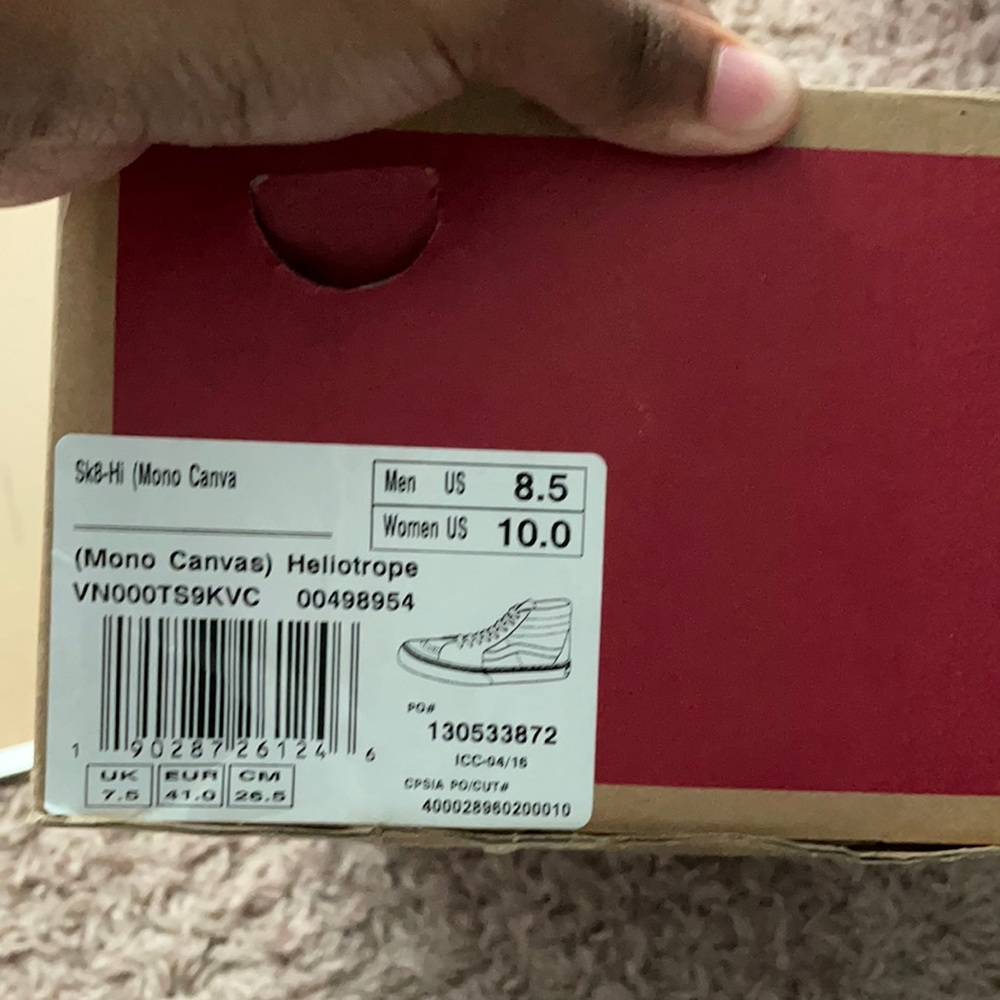 PURPLE HIGH TOP VANS